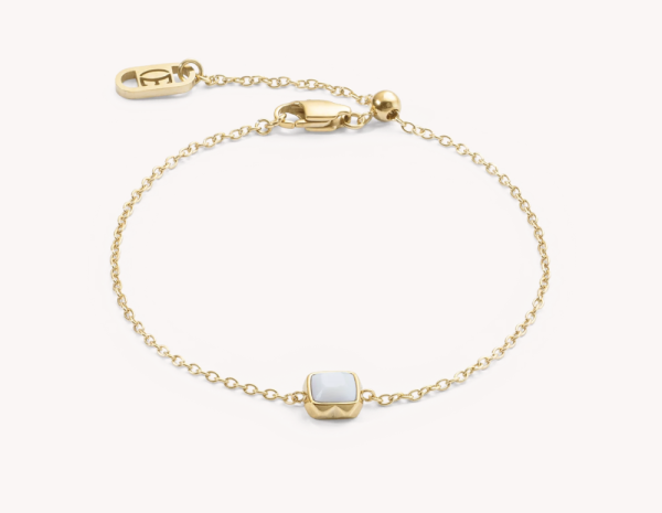 Coeur de Lion Gold Bracelet White Quartz - April